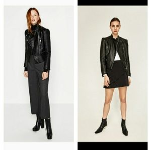 Zara faux leather Black Jacket